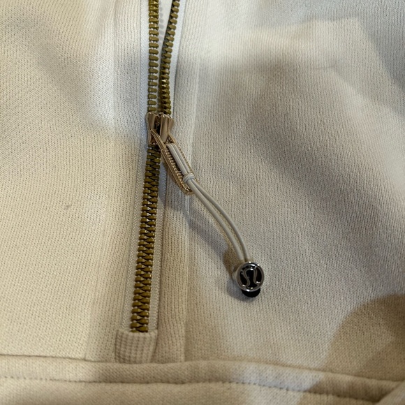 Lululemon half zip Hoodie cream color - Picture 2 of 4